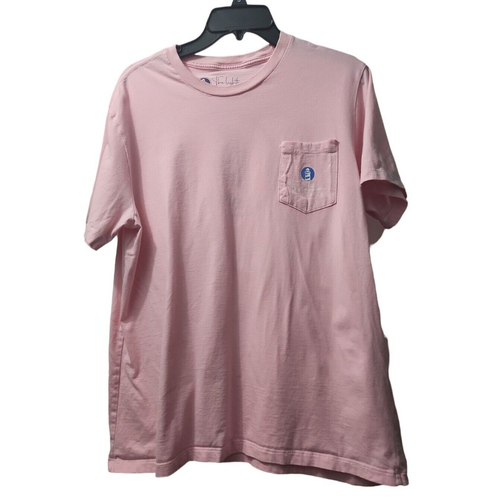 The Lighthouse Brand Graphic‎ T-Shirt Crew Neck Short Sleeve Casual Pink L